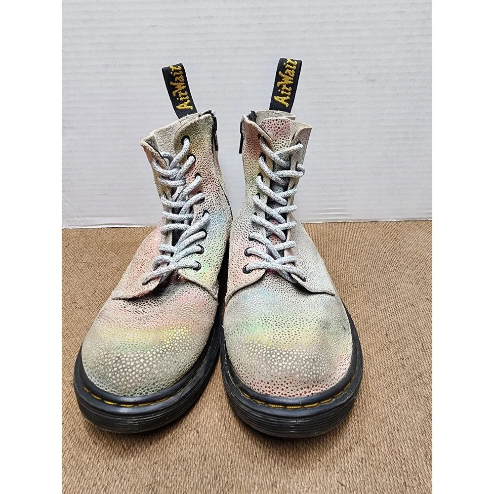 Dr. Martens Pascal suede boots 1460 rainbow glitter lace up Size US 2